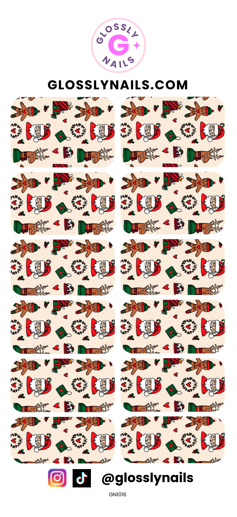 Christmas Waterslide Nail Decals - GN1016
