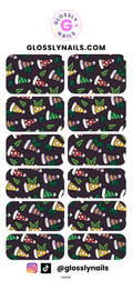 Christmas Waterslide Nail Decals - Multi-colour Santa Hats