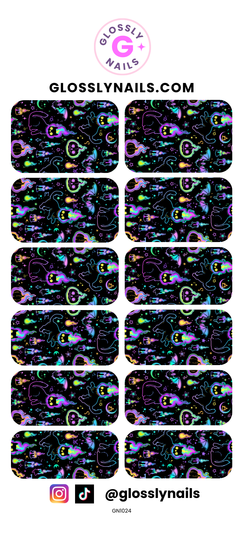 Halloween Waterslide Nail Decals - GN1024