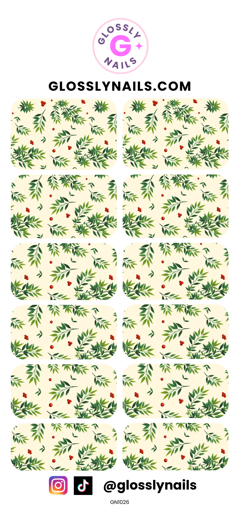 Christmas Waterslide Nail Decals - GN1026