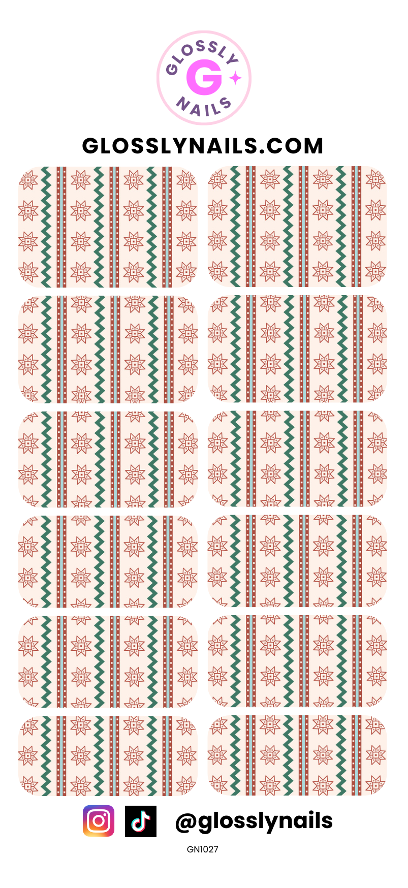 Christmas Waterslide Nail Decals - GN1027