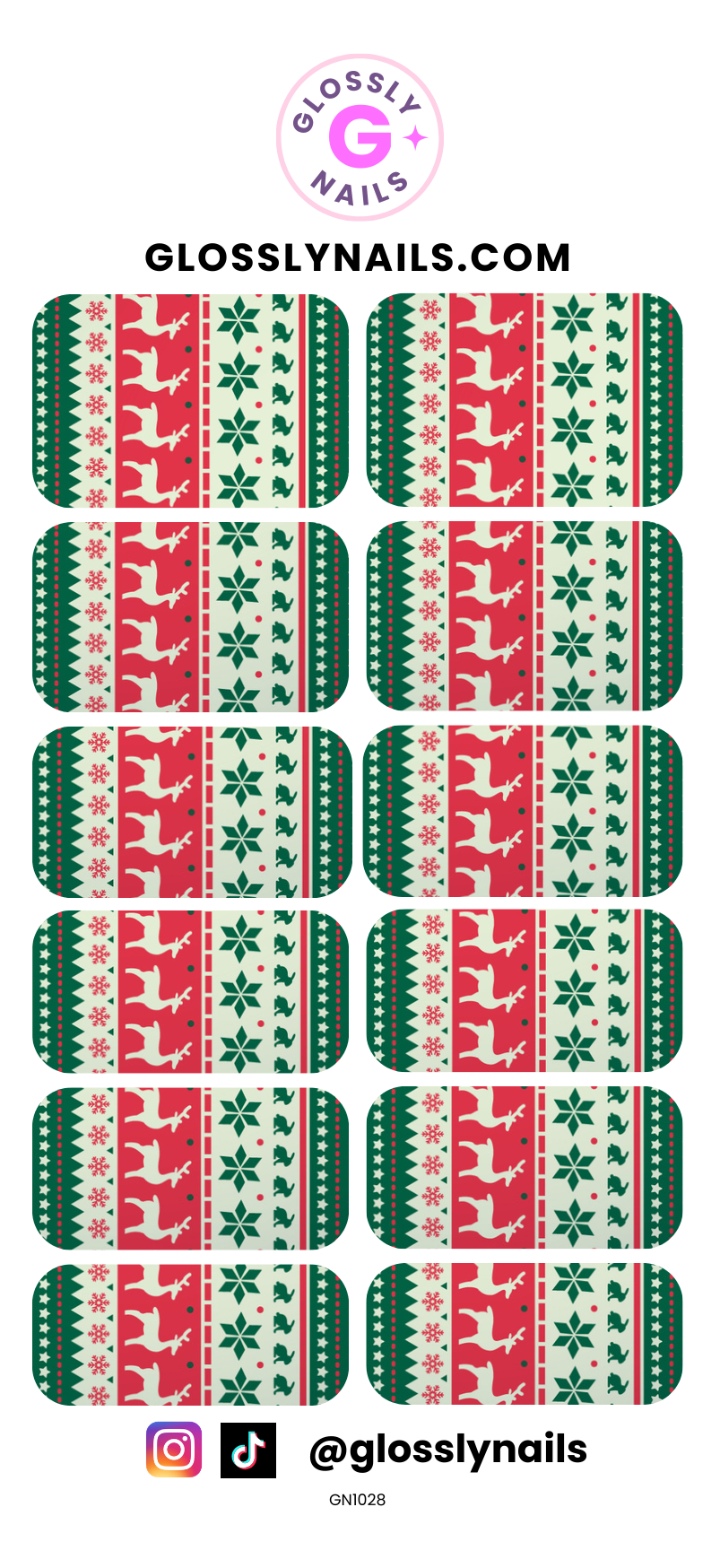 Christmas Waterslide Nail Decals - GN1028