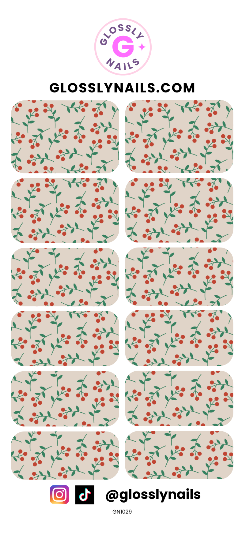 Christmas Waterslide Nail Decals - GN1029