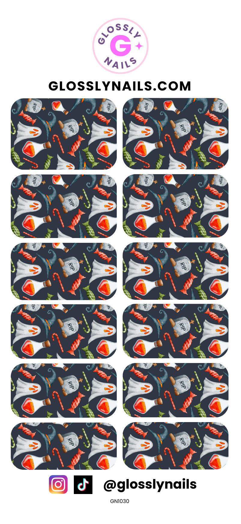 Halloween Waterslide Nail Decals - GN1030