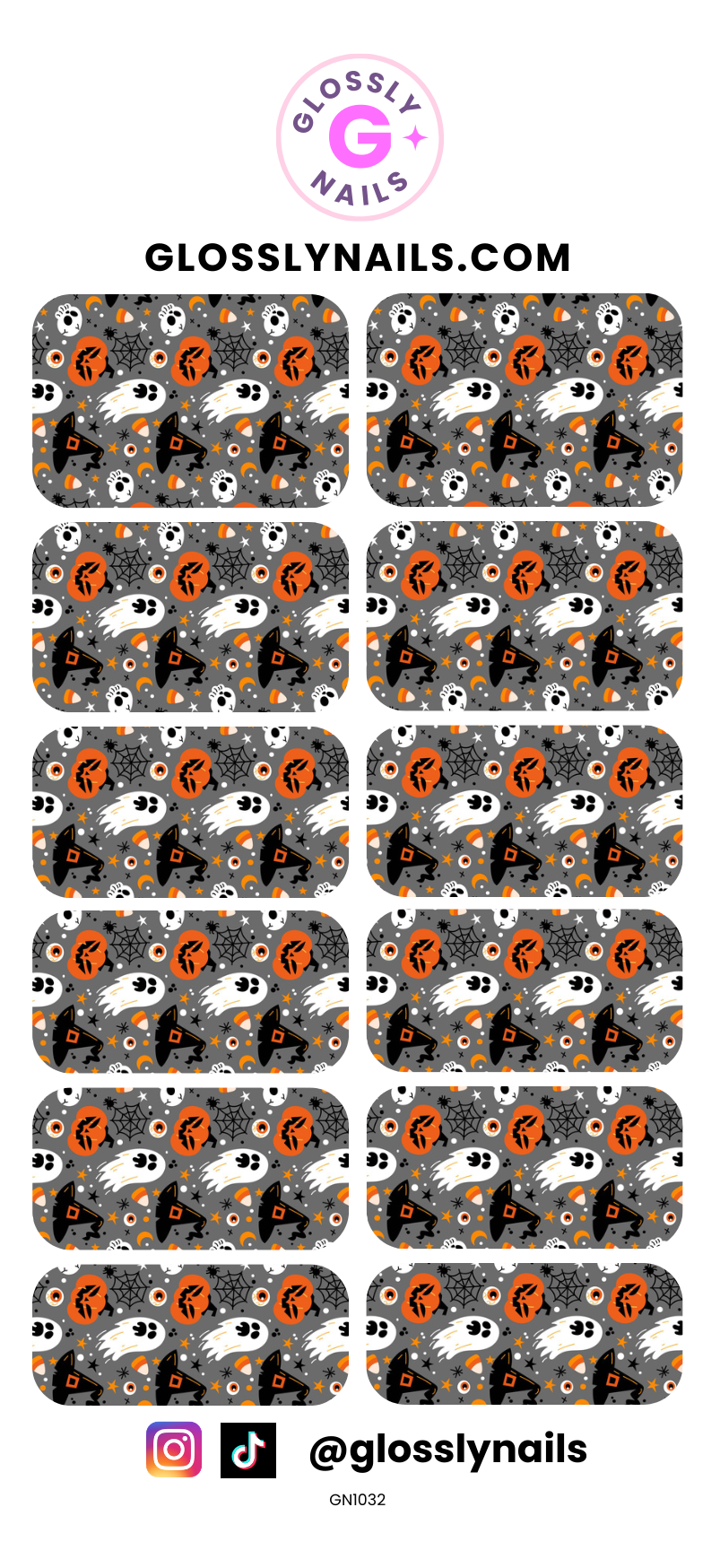 Halloween Waterslide Nail Decals - GN1032