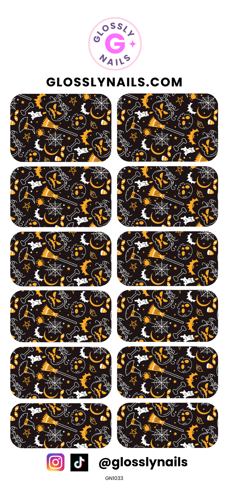 Halloween Waterslide Nail Decals - GN1033