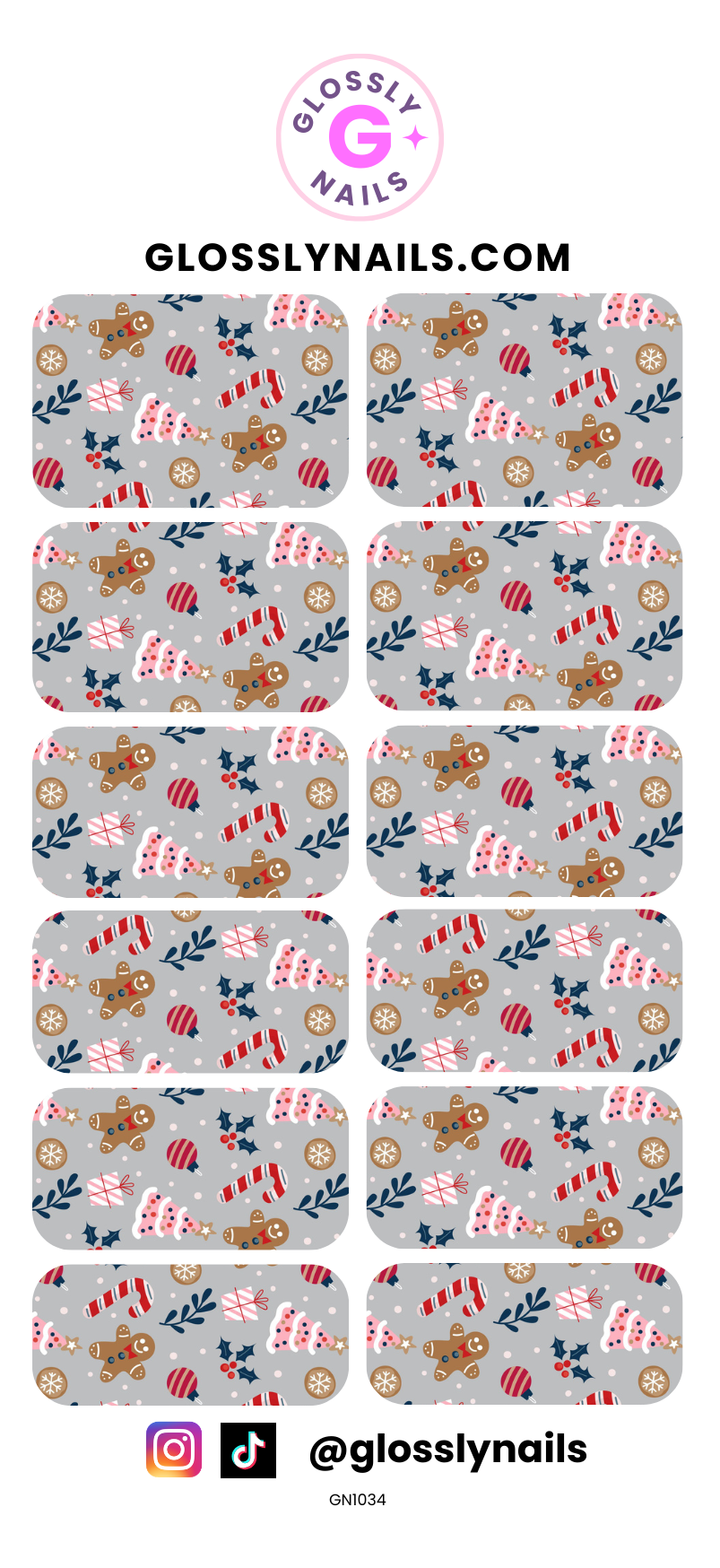 Christmas Waterslide Nail Decals - GN1034