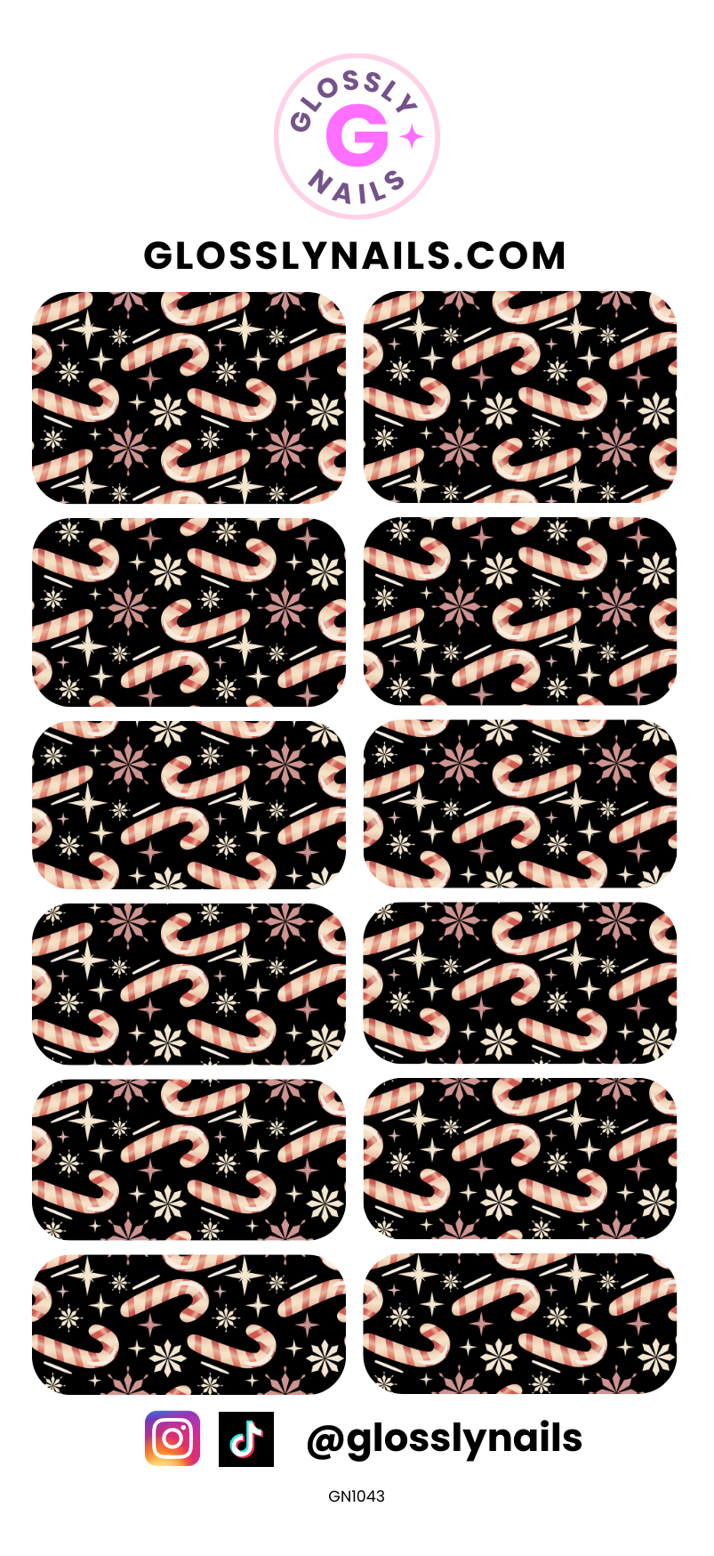 Christmas Waterslide Nail Decals - GN1043