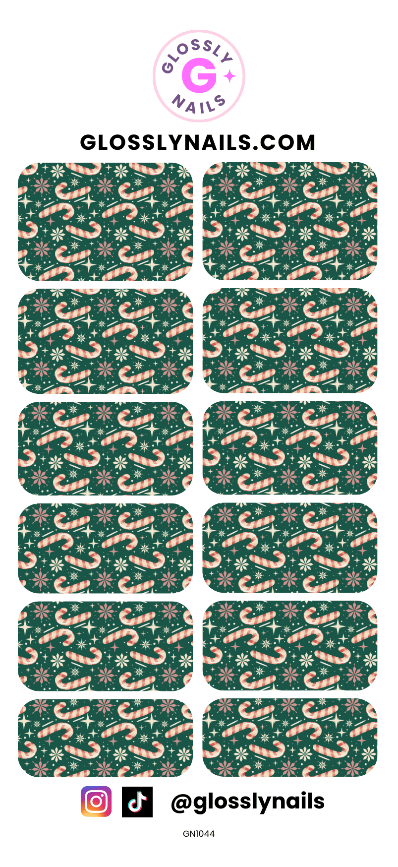 Christmas Waterslide Nail Decals - GN1044