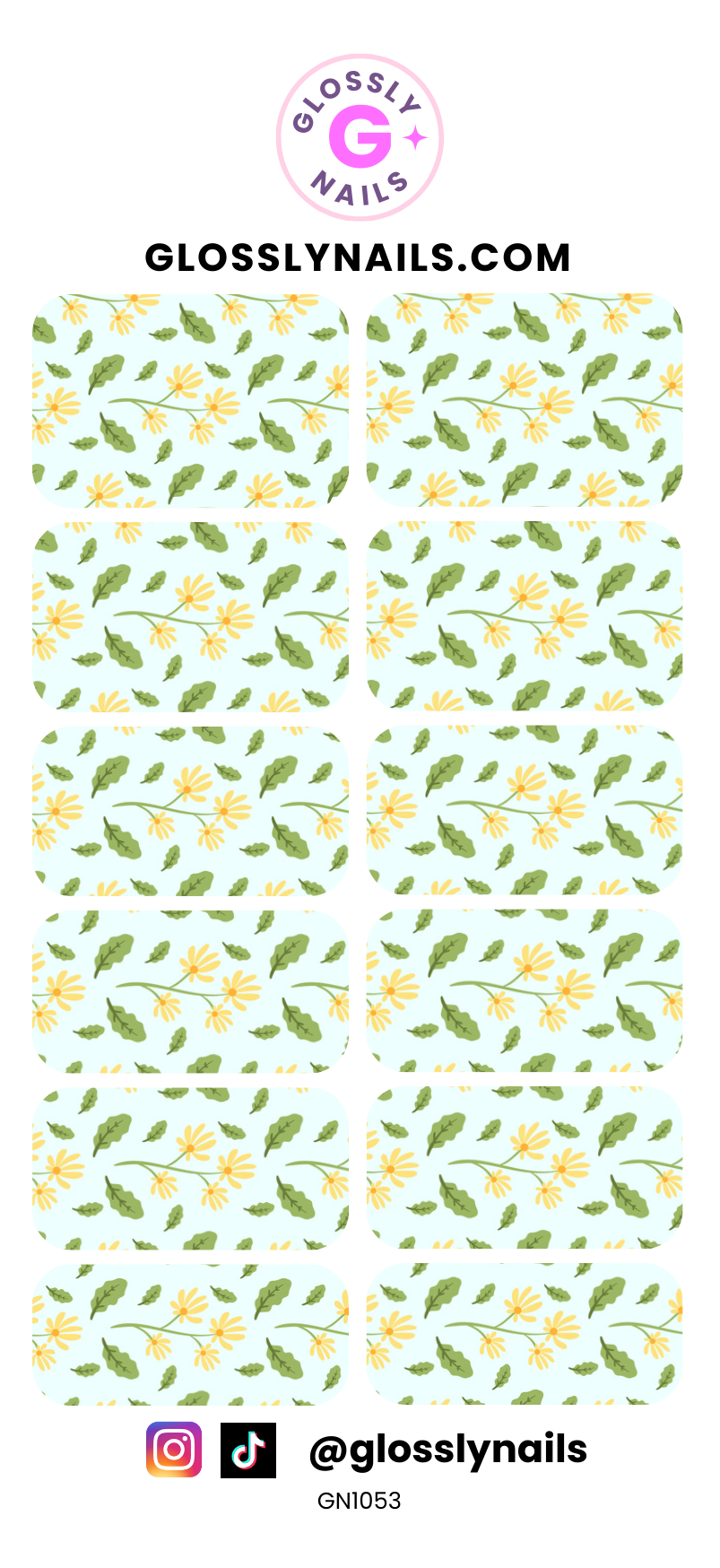 Spring Floral Waterslide Nail Decals - GN1053