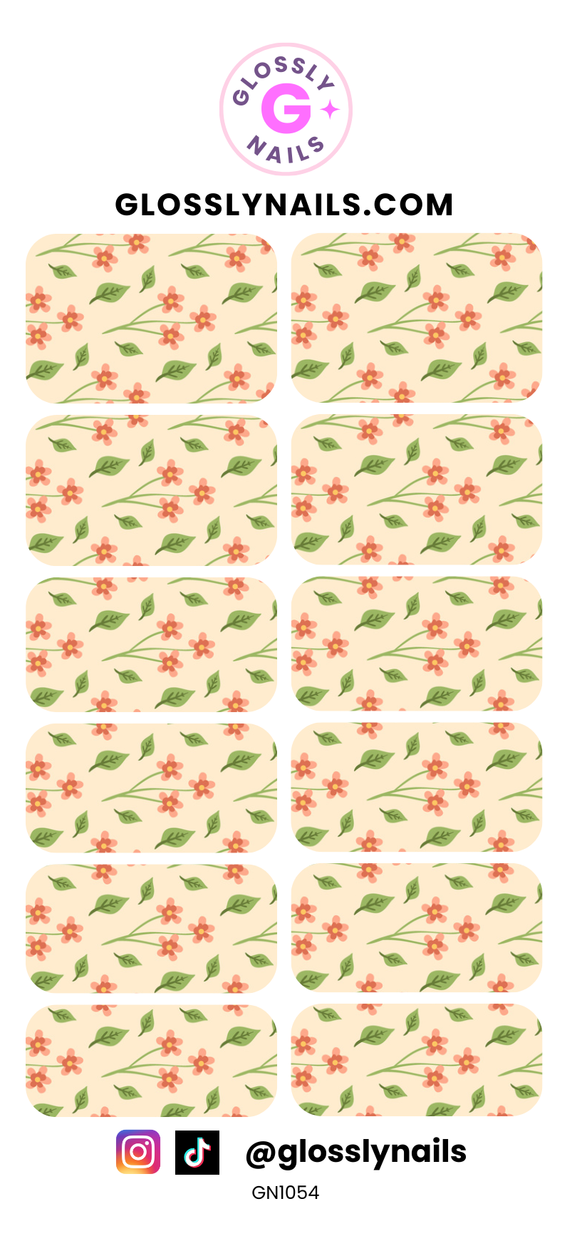 Spring Floral Waterslide Nail Decals - GN1054