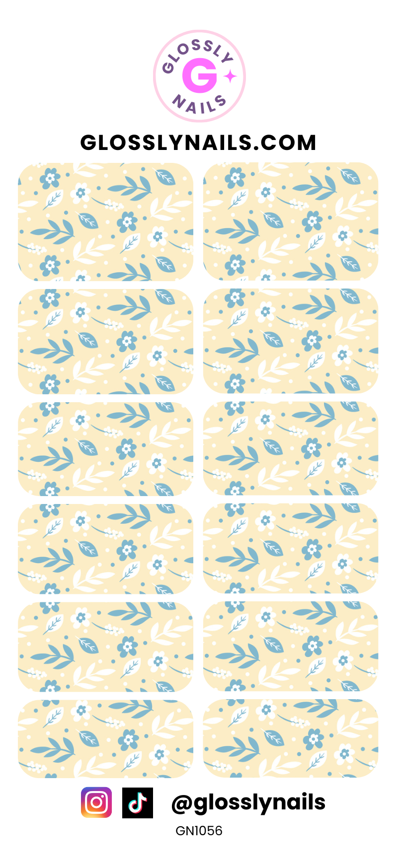 Spring Floral Waterslide Nail Decals - GN1056