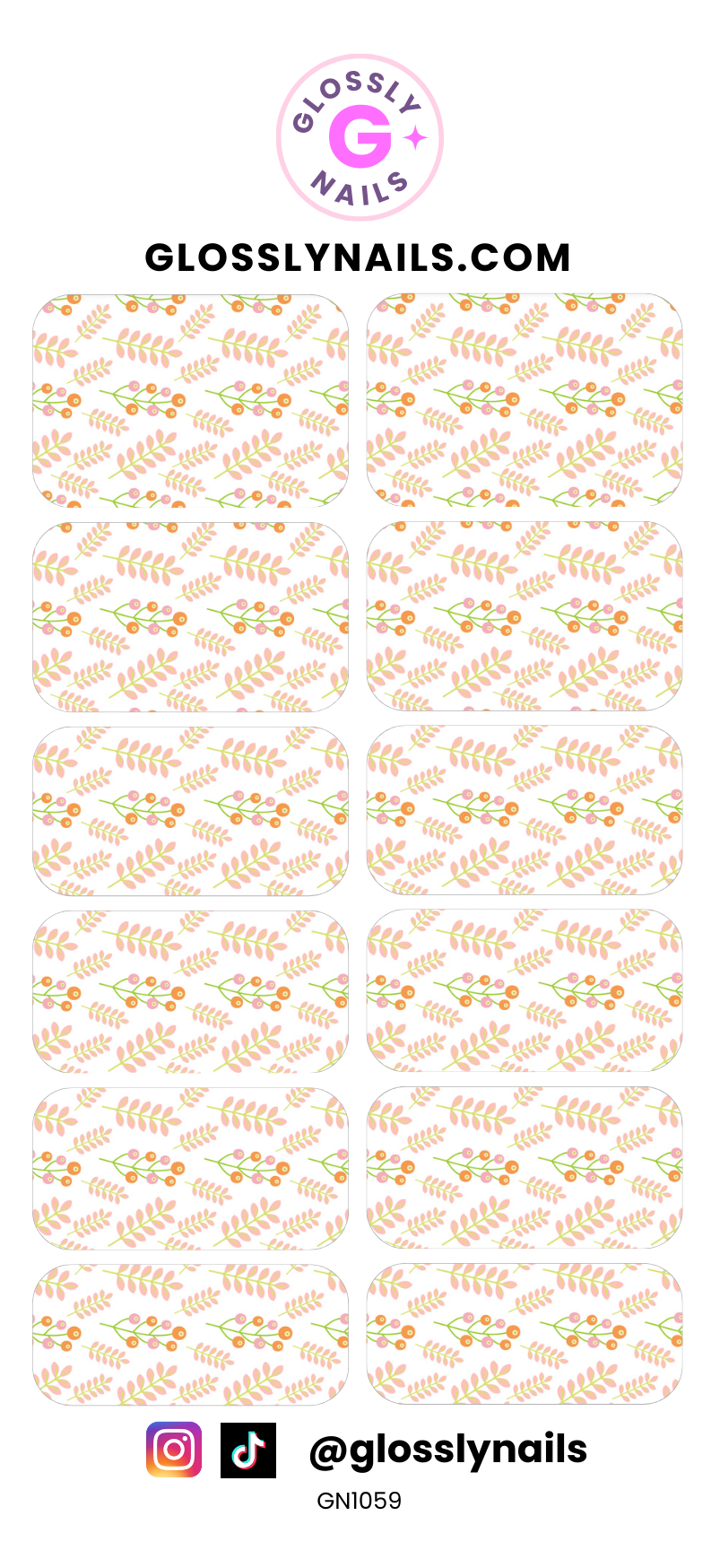 Spring Floral Waterslide Nail Decals - Spring Sprigs