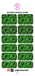 St Patricks Day Waterslide Nail Art Decals - Neon Shamrock