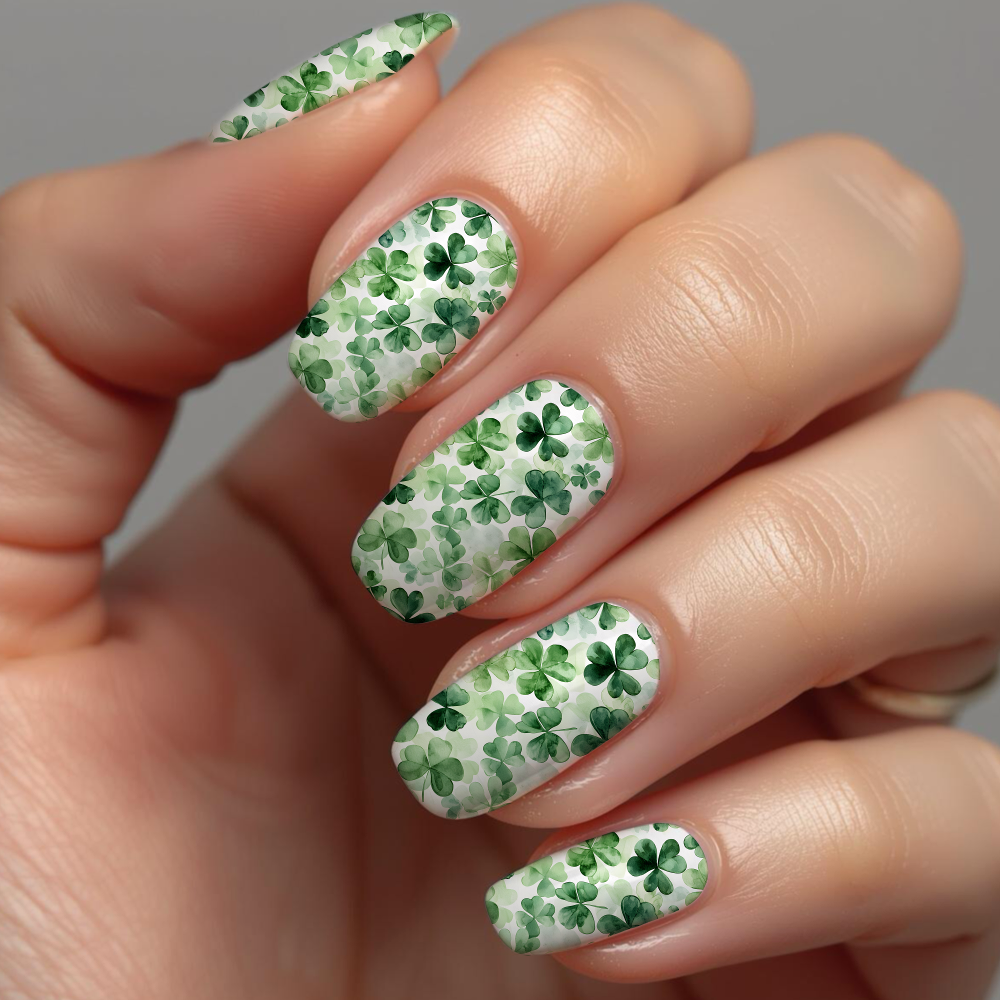 St Patricks Day Waterslide Nail Art Decals - Lucky Clover