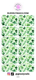 St Patricks Day Waterslide Nail Art Decals - Lucky Clover